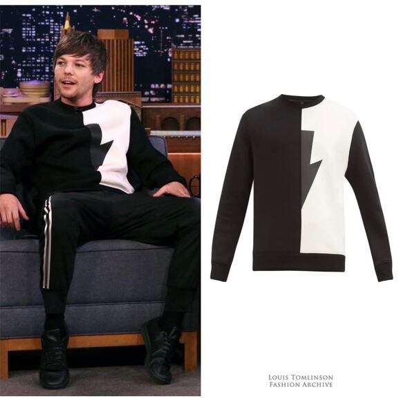 Neil Barrett men’s sweater black/off-white US L lightning bolt - Picture 5 of 12